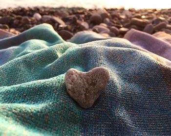 Close-up of heart shape on rock