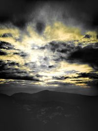 Storm clouds over landscape