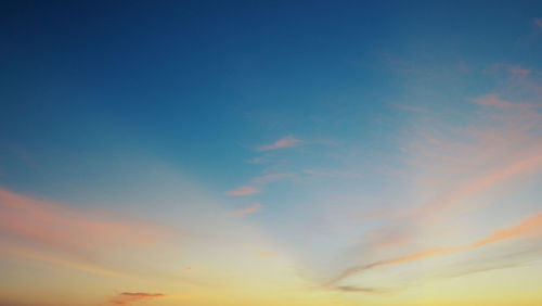 Low angle view of sky during sunset