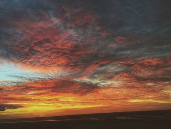 Scenic view of dramatic sky during sunset