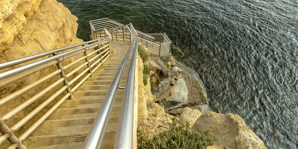 High angle view of bridge over sea