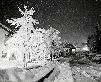 View of built structure at night