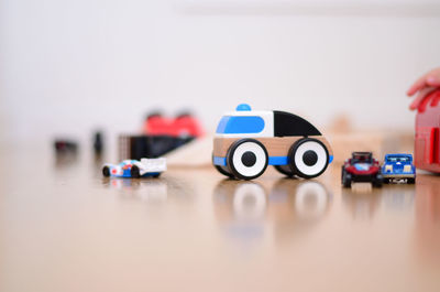 Close-up of toy blocks on table