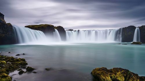 Scenic view of waterfall