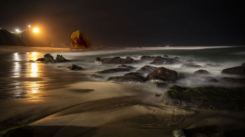 Scenic view of sea against sky at sunset