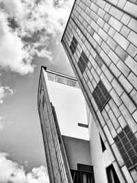 Low angle view of modern building against sky