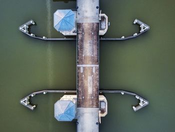 High angle view of boat