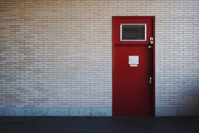 Closed door of building