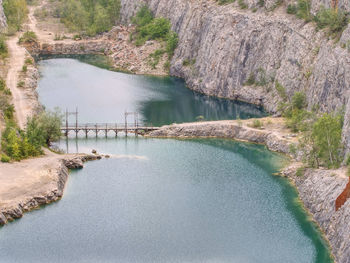 Scenic view of lake and mountains