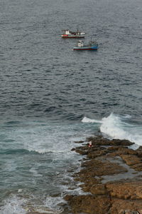 View of boats in sea