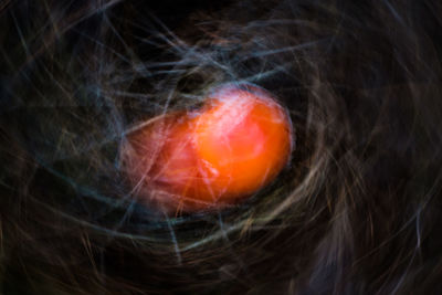 High angle view of woman wearing mask