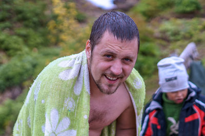 Portrait of smiling man outdoors