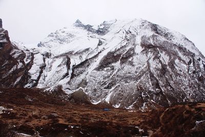 Scenic view of snowcapped mountain against sky