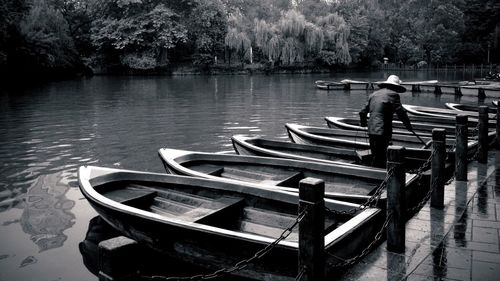 Boats in lake