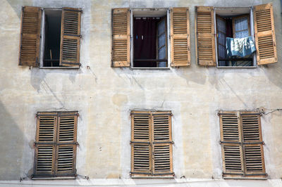 Close-up of building with windows