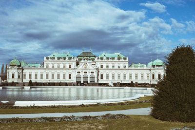 Building against cloudy sky