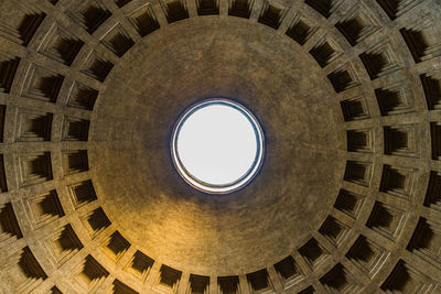 Low angle view of skylight in building