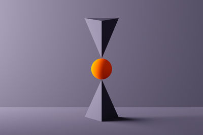 Low angle view of hot air balloon against white background