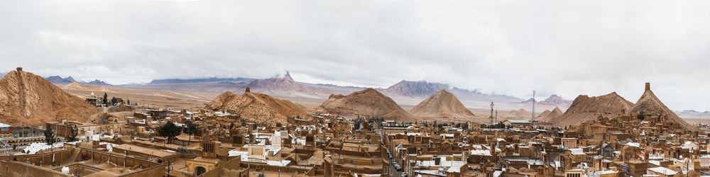 Panoramic view of townscape against sky