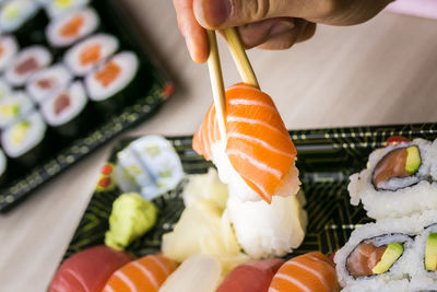 Close-up of sushi