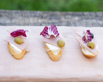 Close-up of food on cutting board