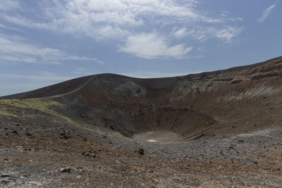 Scenic view of arid landscape against sky