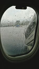 Close-up of airplane window