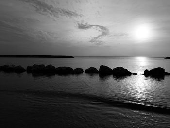 Sunset of the lake of saly in senegal.