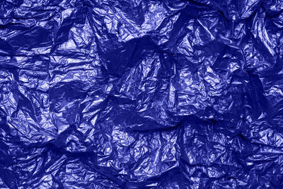 Full frame shot of crumpled foil
