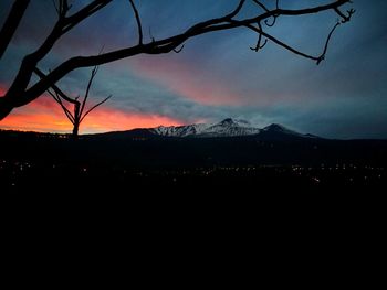 Scenic view of silhouette landscape against sky during sunset