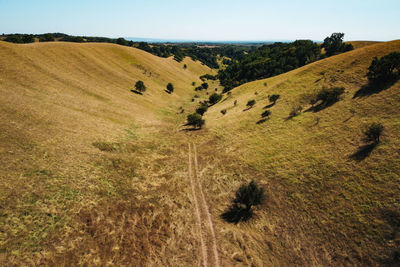 Scenic view of landscape against clear sky