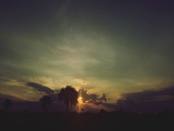 Scenic view of dramatic sky during sunset