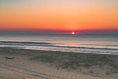 Scenic view of sea during sunset