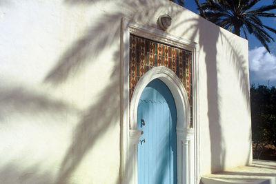 Closed door of building