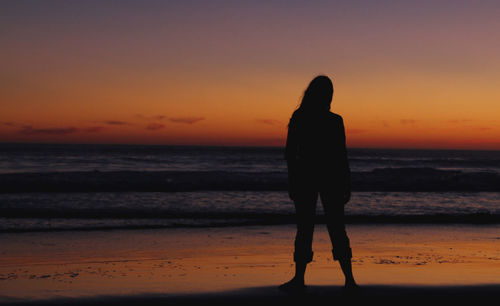 Scenic view of sea at sunset