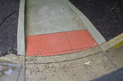 High angle view of wet street