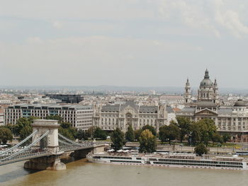 View of river in city