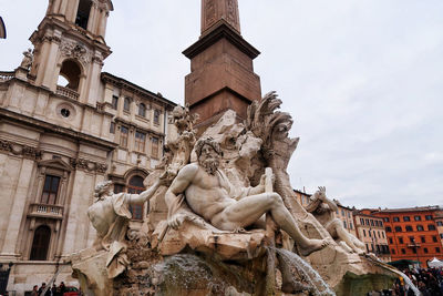 Sulpture on the fountain, rome, italy