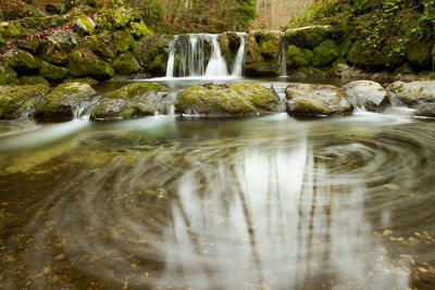 Scenic view of waterfall