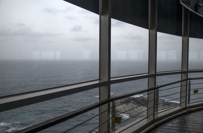Scenic view of sea seen through window