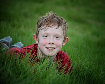 Portrait of boy smiling