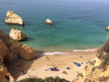 High angle view of beach