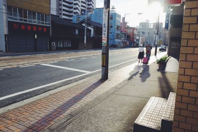 City street in front of building