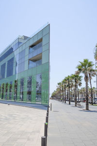 View of modern building against clear sky