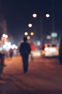 Defocused image of city street at night