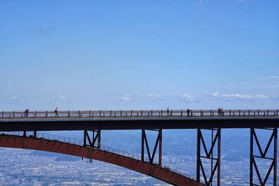 Bridge over river against blue sky