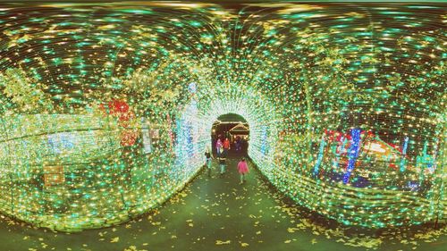 View of illuminated lighting equipment in water