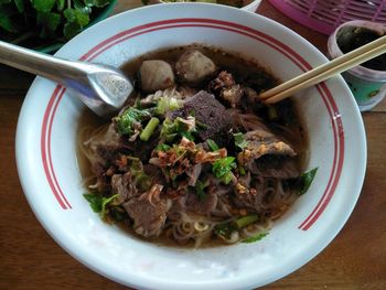 Close-up of meal served in bowl