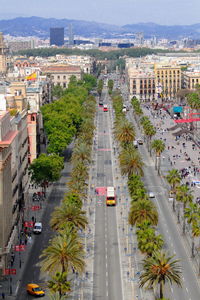 High angle view of city street