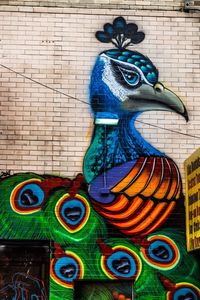 Close-up of painting on wall